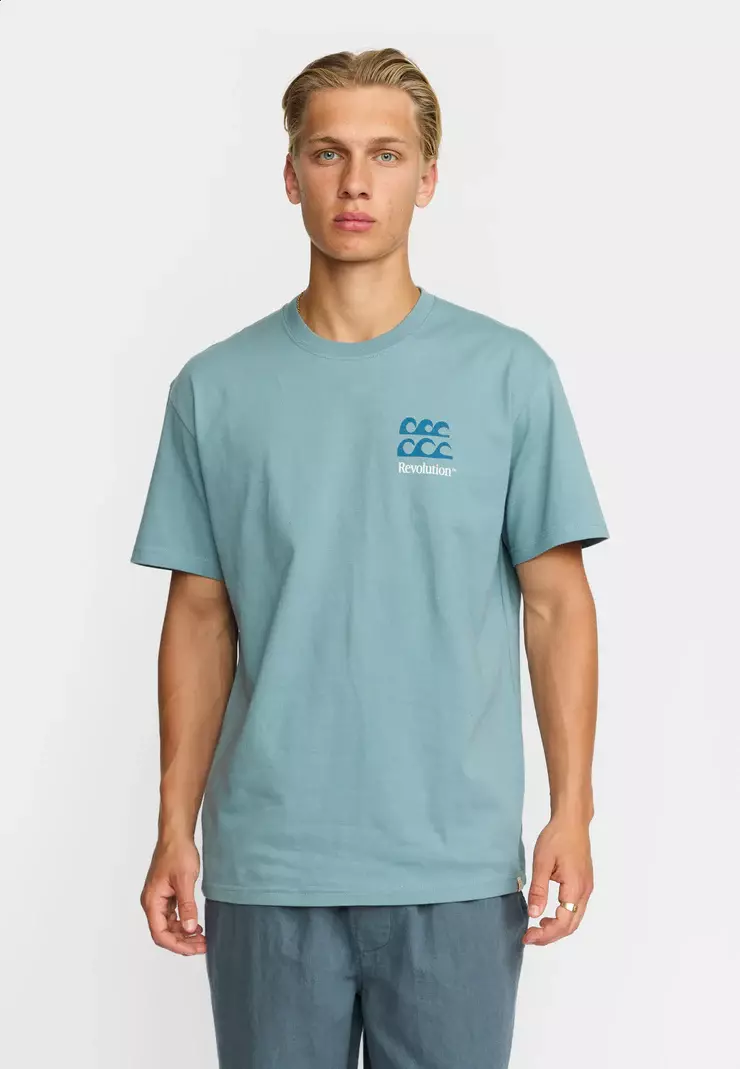 Revolution Printed Waves T-Shirt Herren blau